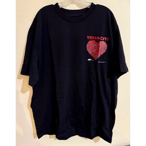 RARE Tenaciti Studios 2XL Black T-Shirt Skull Heart Graphic Streetwear Mens‎